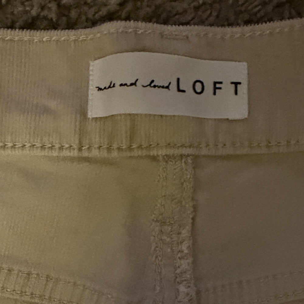 Women's Cream Corduroy Pants - Picture 5 of 11